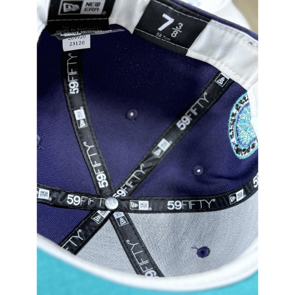 Chicago Cubs Hat Cap Fitted Mens 7 3/8 Blue MLB Baseball New Era Cooperstown - Picture 7 of 10